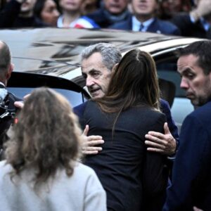 Former French President Nicolas Sarkozy enters La Santé prison in Paris over the Gaddafi case